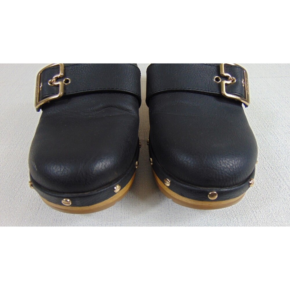 Dr. Scholl's Faux Wooden Bottom Classic Clogs Black Women's Size 6.5 Clog - Picture 3 of 9